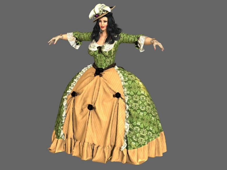 欧洲贵族女子少女中世纪贵族3D模型(图片编号
