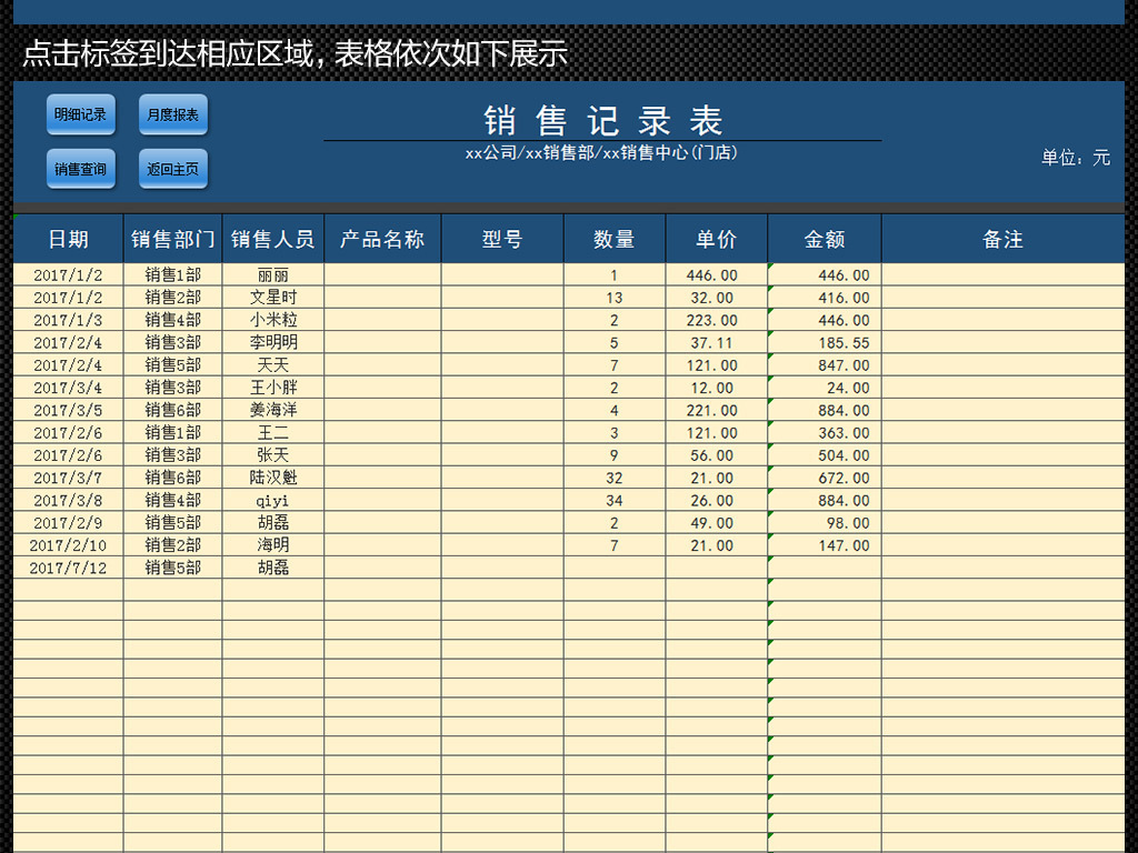 月度财务报表模板_月度销售收入报表(2)