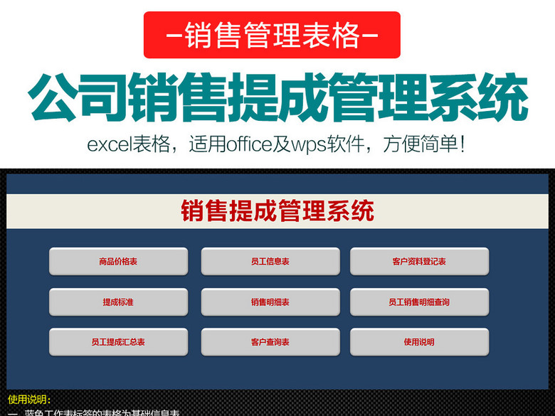 公司销售管理工资提成系统表格Excel(图片编号
