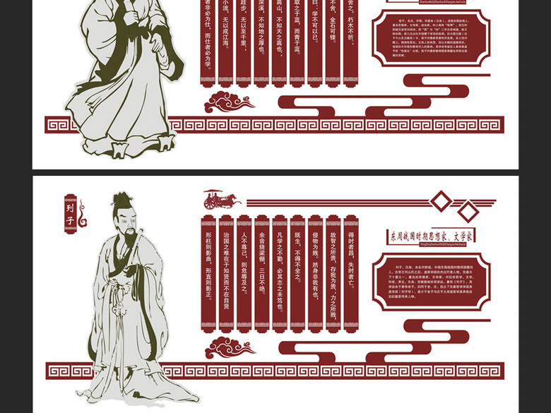 校园历史文化名人名言立体浮雕文化墙(图片编