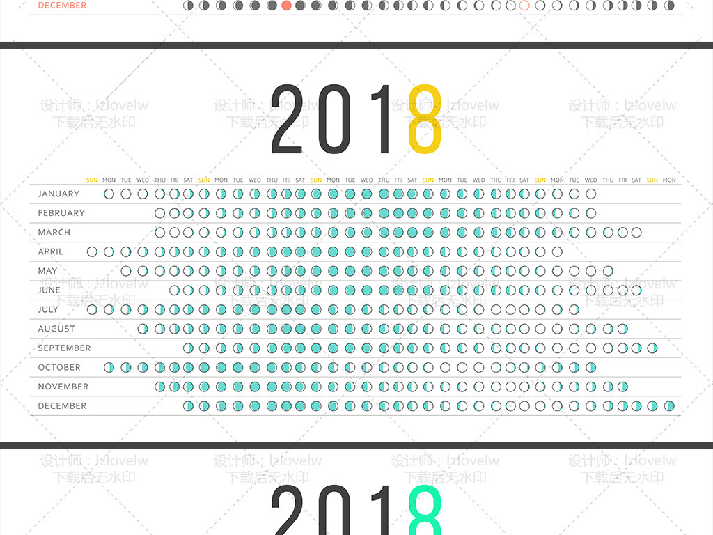 2018年日历台历日期矢量图素材图片
