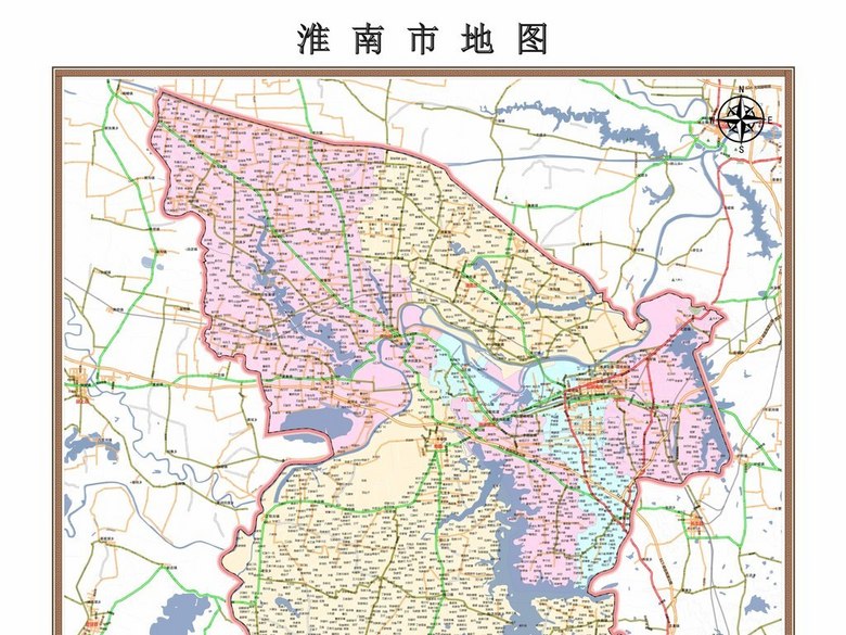 淮南市地图高清详细版矢量大图(图片编号:162