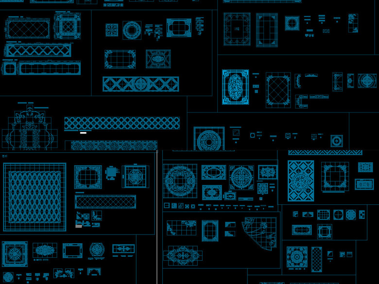 玲珑水刀地面拼花CAD图库(图片编号:162492