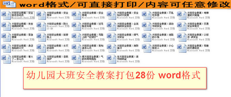 幼儿园大班安全教案打包28份(图片编号:16252