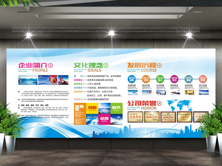 企业文化墙集团简介宣传展板设计(图片编号:1
