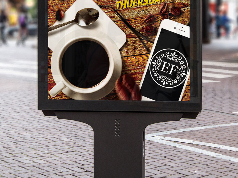 怀旧复古时尚文艺咖啡厅甜品店促销宣传海报(