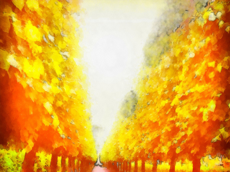 穿梭黄金大道树林风景油画玄关墙(图片编号:1