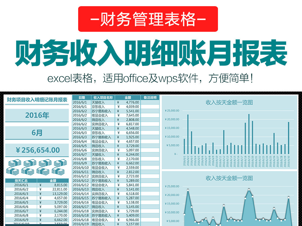 月报表模板_收入月报表