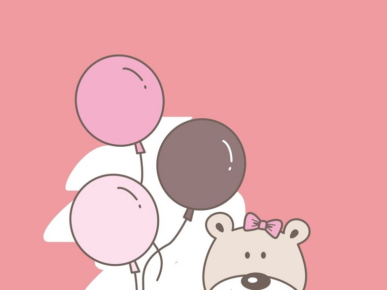 卡通动物图案插画气球猫小熊(图片编号:16264