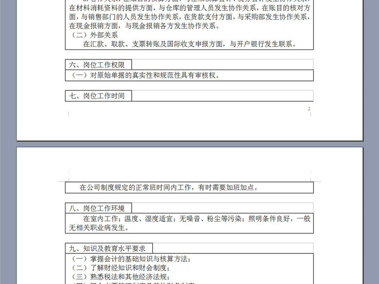 成本会计岗位职务职责说明书描述(图片编号:1