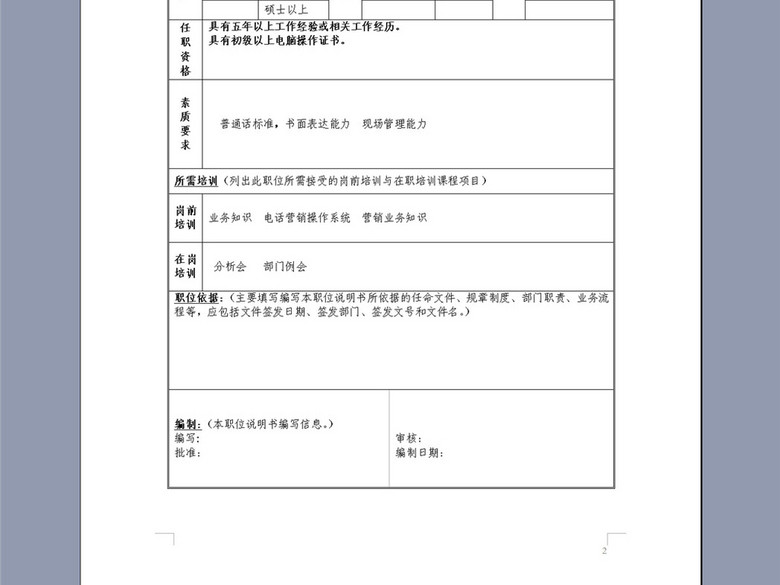电话营销岗位职责说明书(图片编号:16264893