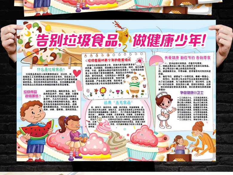 食品安全小报校园饮食健康安全手抄小报素材(
