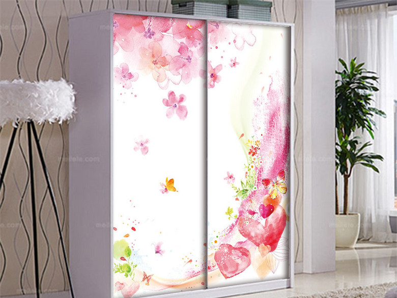 手绘水彩心形小鸟移图门(图片编号:16270591