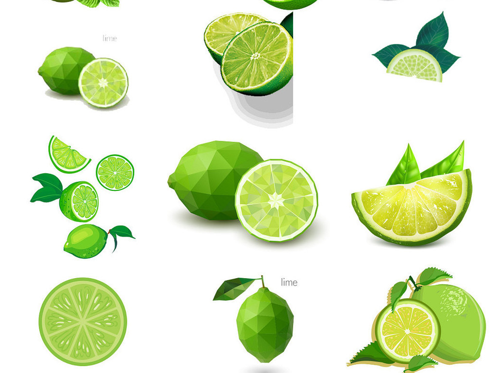 卡通青柠檬海报设计素材免抠图库