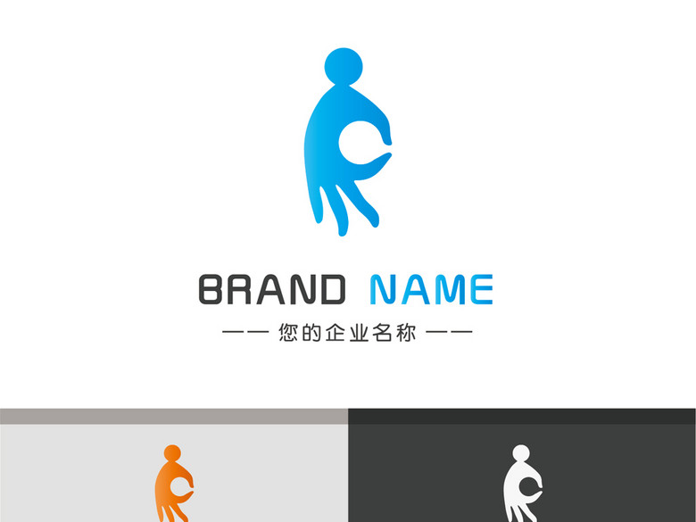 创意小人logoOK手势商标品牌设计(图片编号:1