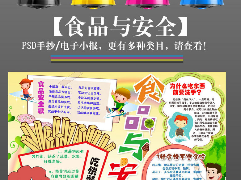 拒绝零食食品安全校园饮食健康手抄报小报(图