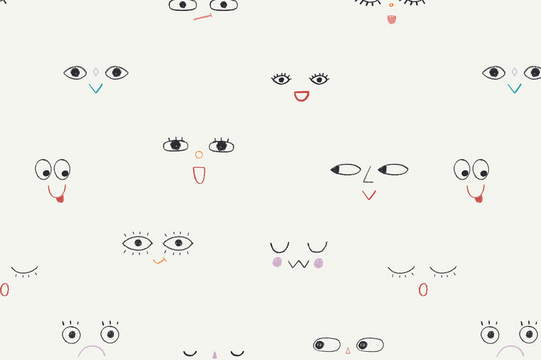 面部表情符号蜡笔画涂鸦图案(图片编号:16275