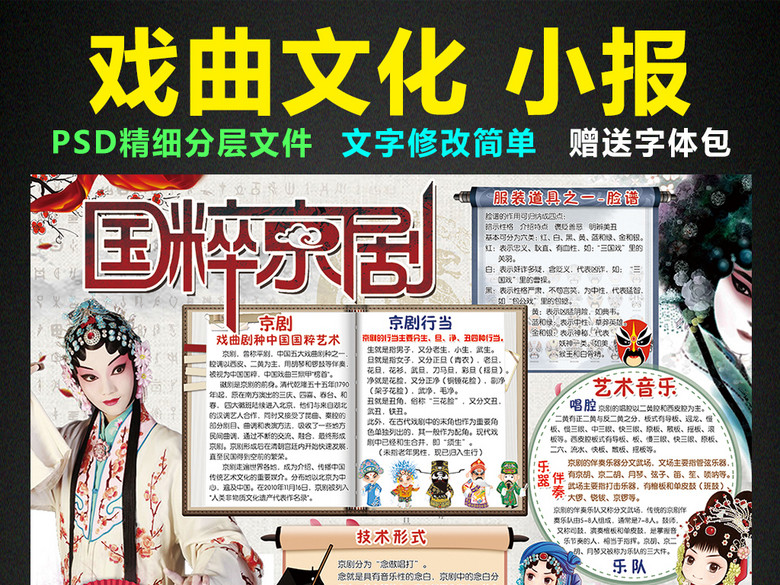 戏曲文化小报国粹京剧手抄报电子小报(图片编