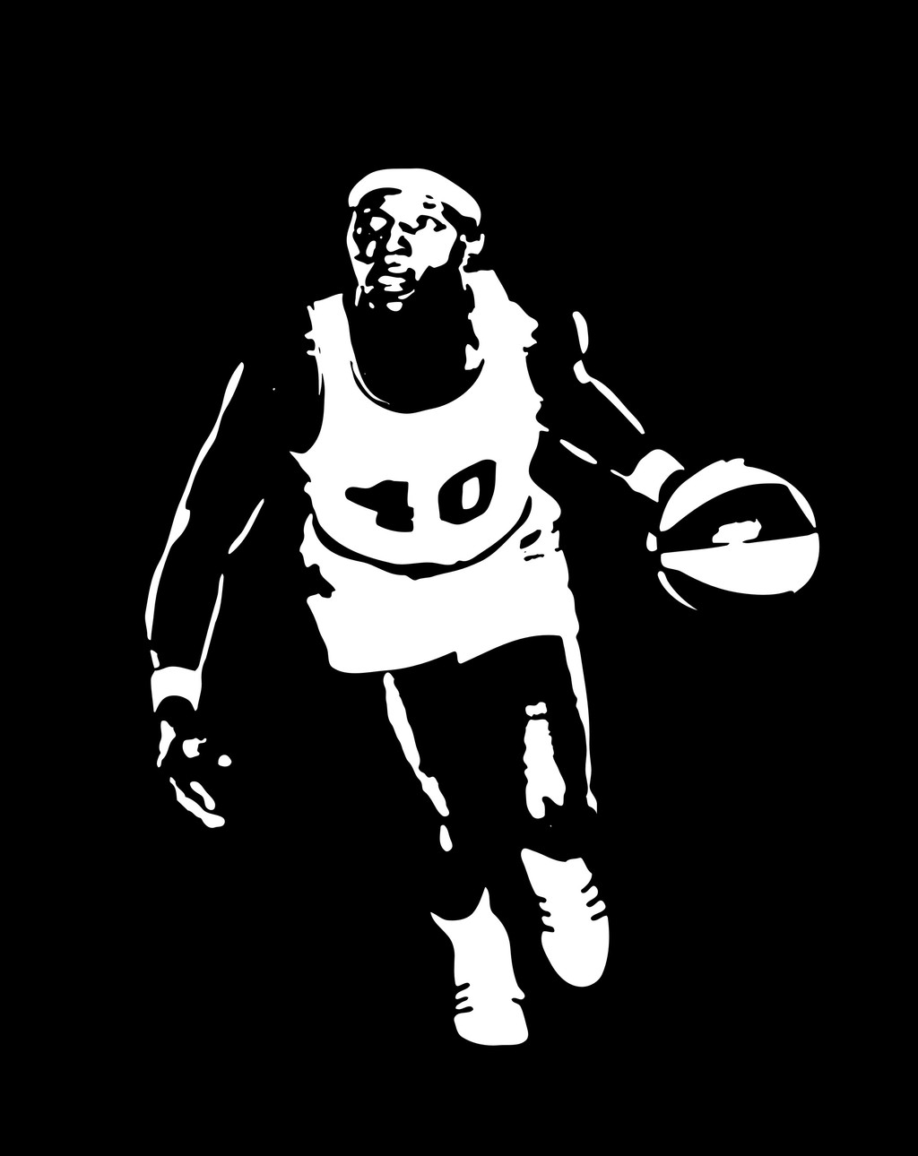 篮球运动员剪影插画人物简笔画图片设计素材_