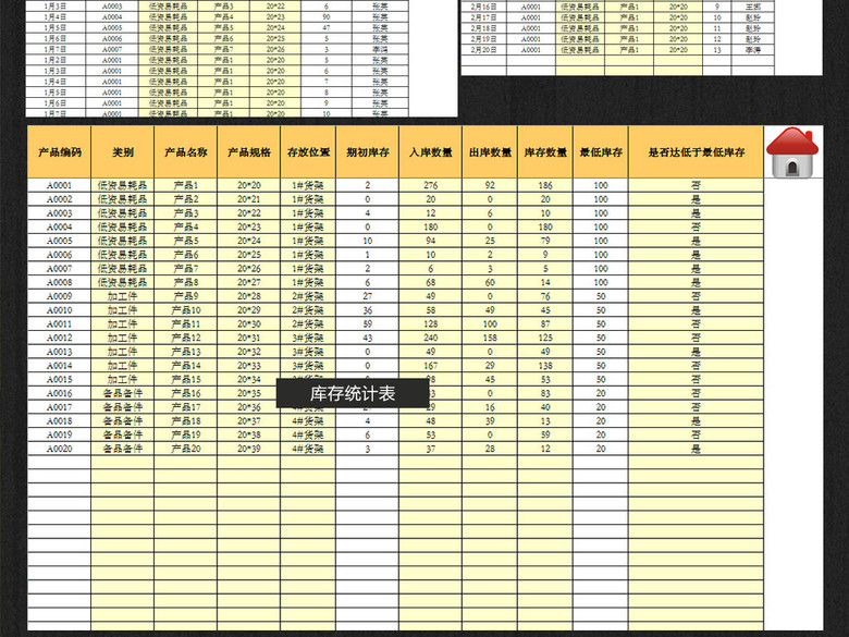库存进销存出入库明细统计系统表格模板(图片