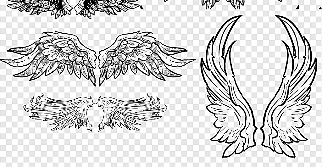 免抠元素 标志丨符号 其他 > 翅膀天使翅膀卡通翅膀火焰翅膀手绘翅膀