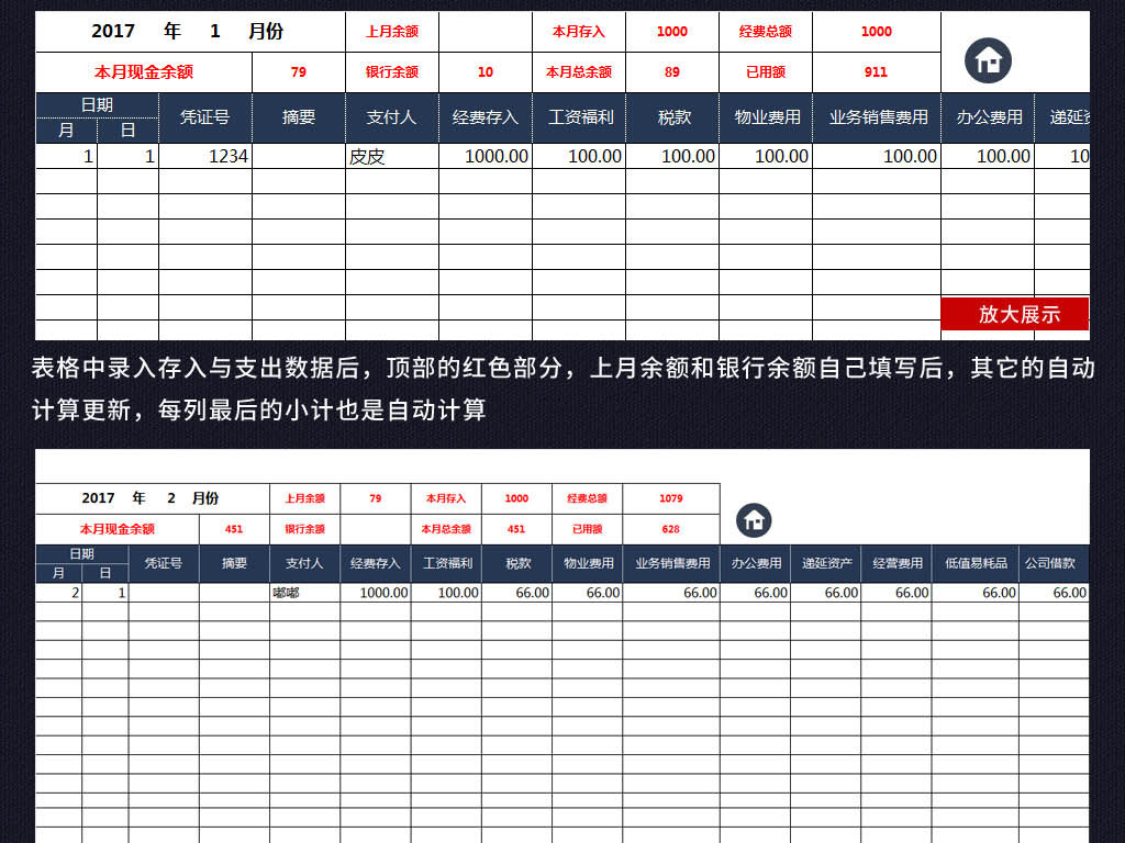 事业单位收入支出明细表(2)