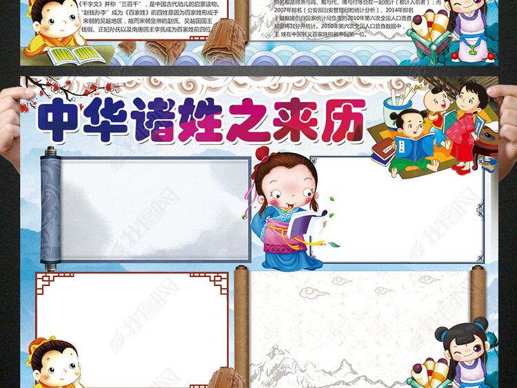 百家姓小报姓氏的历史由来手抄报电子小报图片