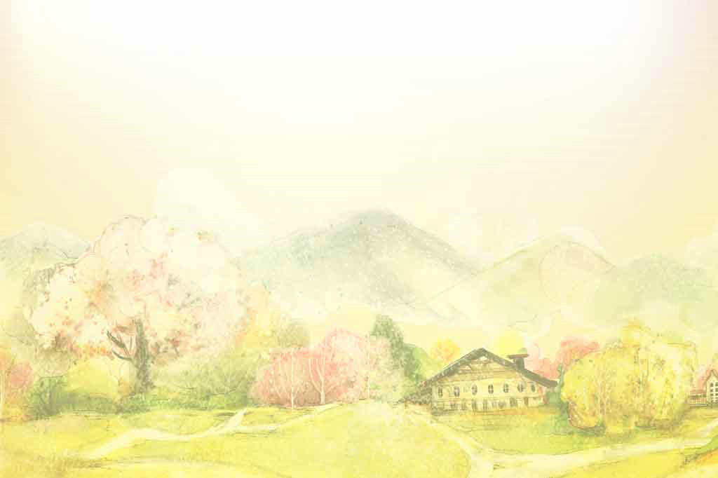 手绘渲染风景信纸图片