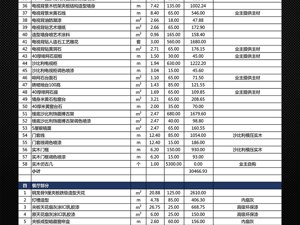我图网提供精品流行大型豪华别墅室内装修工程预算表报价表模板素材下载,作品模板源文件可以编辑替换,设计作品简介: 大型豪华别墅室内装修工程预算表报价表模板,,使用软件为 Excel 2007(.xlsx) 装修报价单 装修报价表