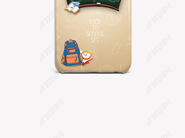 卡通数理化公式黑板手机壳图案