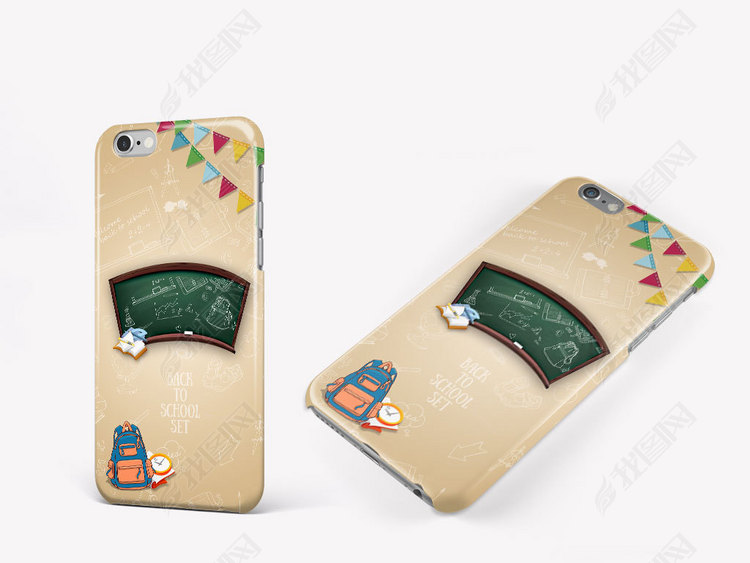 卡通数理化公式黑板手机壳图案