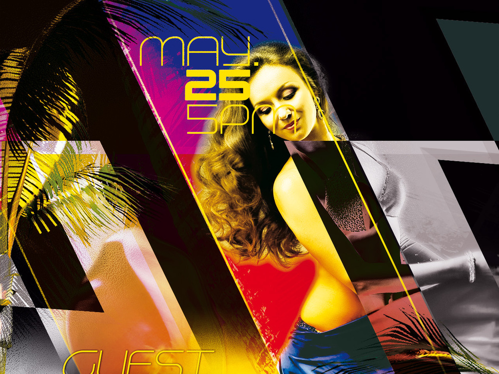 炫彩时尚活力夏日舞蹈大赛创意宣传海报模板