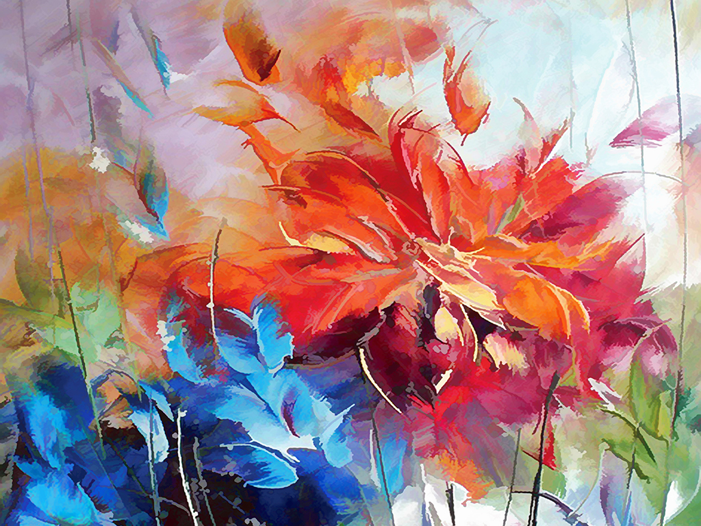 装饰画美式装饰画油画装饰画>欧式彩色手绘花卉欧式客厅玄关壁画