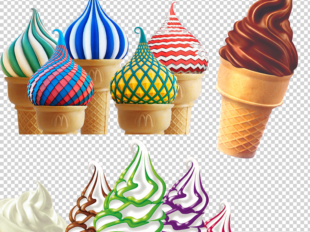 夏天甜筒冰淇淋PNG透明背景素材