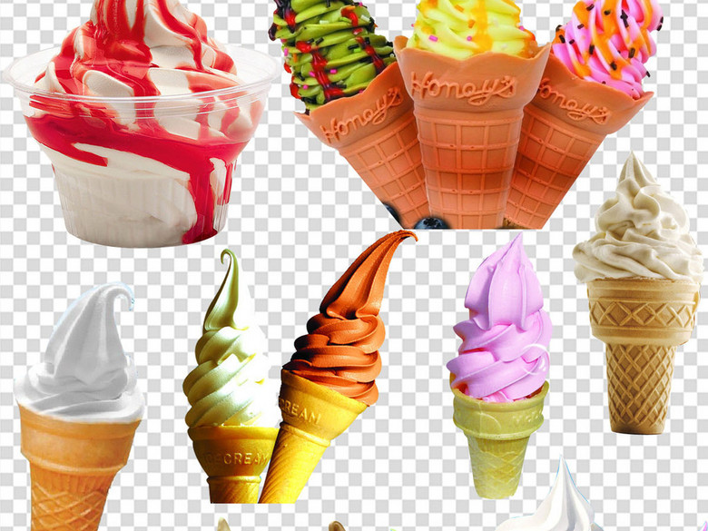 各种不同口味冰淇淋PNG素材(图片编号:16322