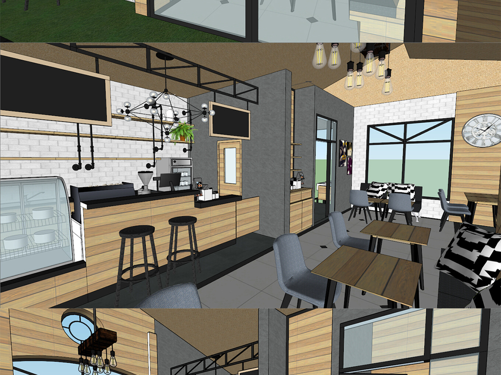 精品咖啡屋室内设计景观SU模型