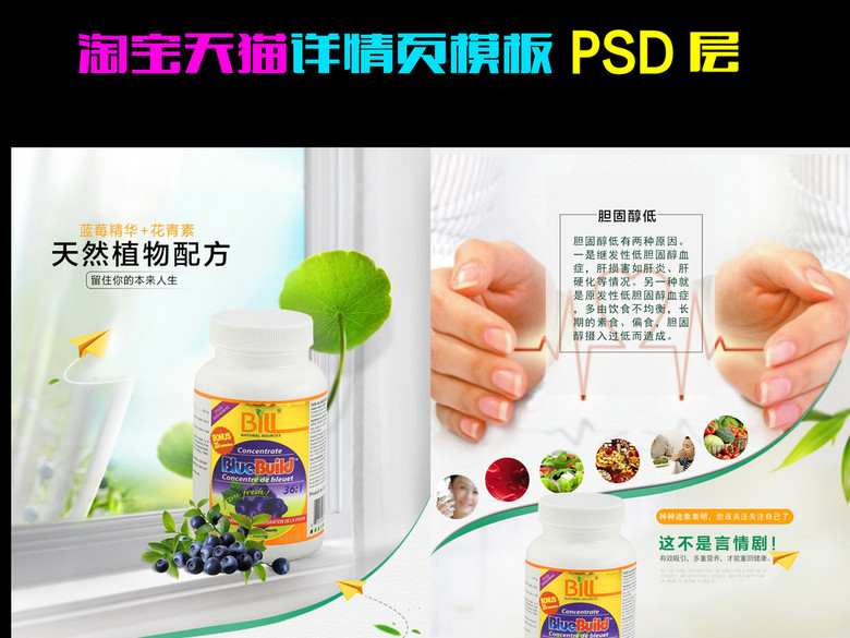 蓝莓精华胶囊描述保健品详情页(图片编号:163