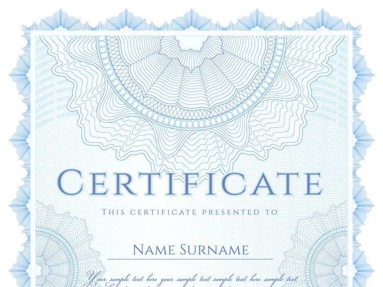 竖版蓝色国际荣誉证书学位证英文版授权书(图