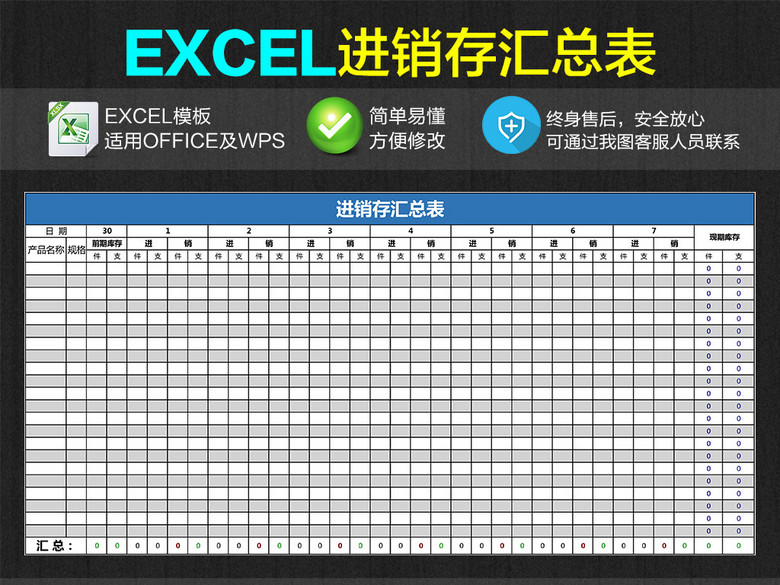 公司仓库出入库进销存汇总表Excel表格(图片编