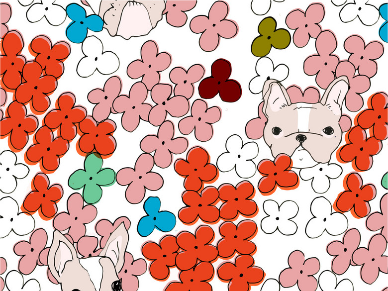 家养宠物花卉图案(图片编号:16325165)