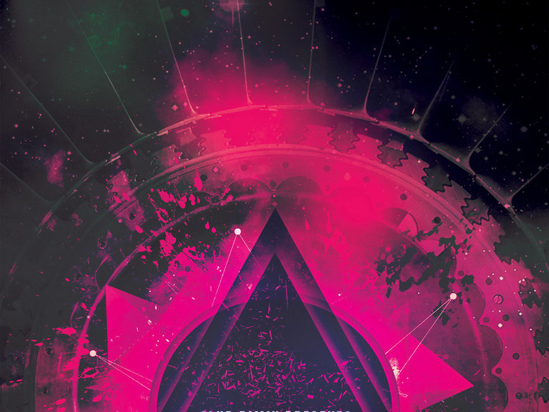 震撼视听水墨喷溅摇滚电音演出晚会创意海报(