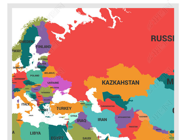 2017年蓝色高清矢量世界地图印刷精度图片下