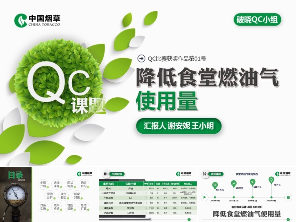 中国烟草QC课题发布比赛PPT模版