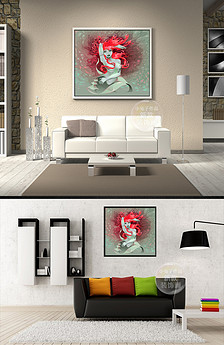 美人鱼长发飘飘欧式创意抽象北欧家居.图片设