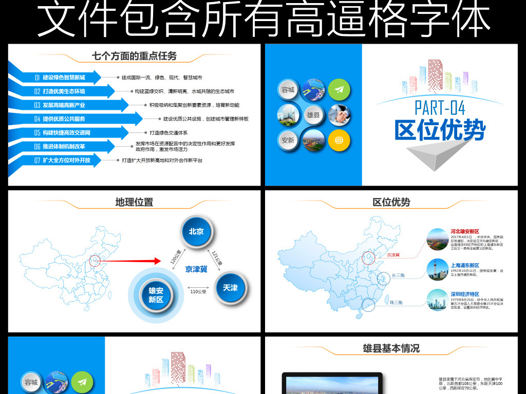 河北雄安新区ppt模板概况介绍规划地图图片