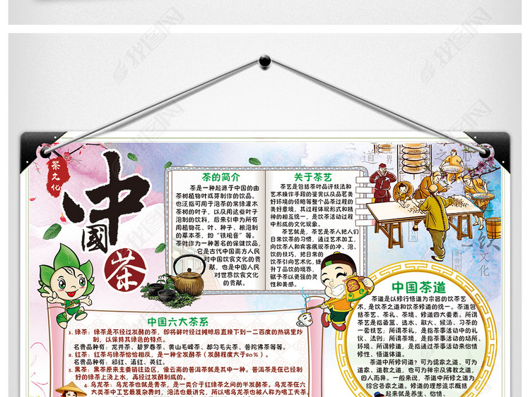 茶文化小报茶艺知识中国茶手抄报电子小报