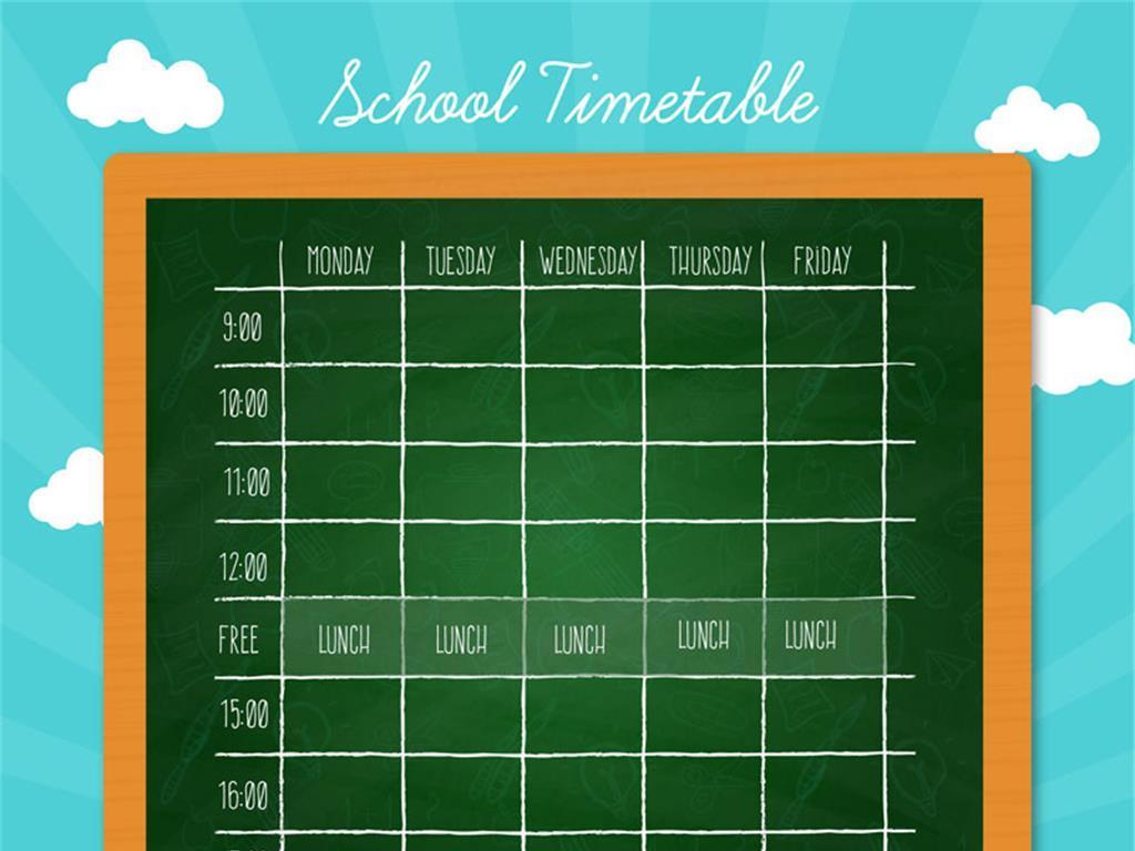 精品课程表计划表psd模板
