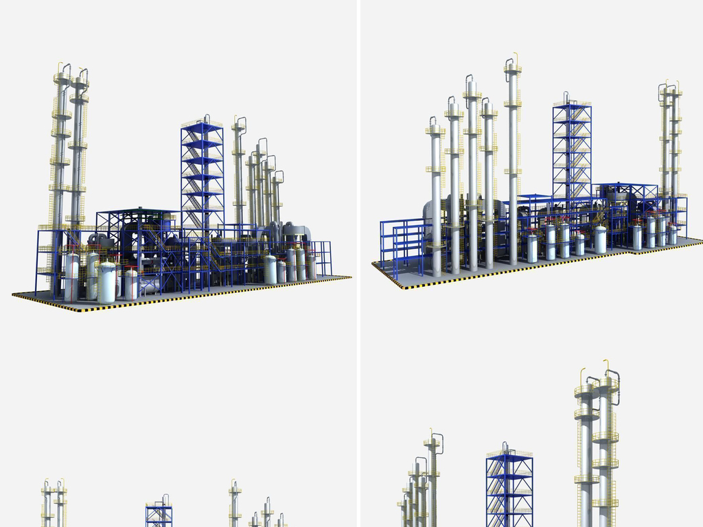 3d化工厂炼油厂中石化中石油模型