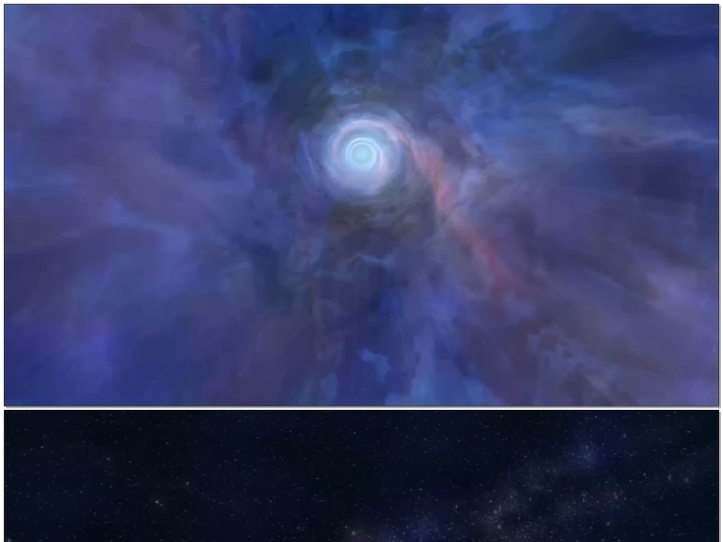 星系旋窝星河穿梭黑洞星空云层