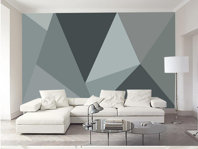 现代简约素色宜家风格色块分割几何背景墙(图